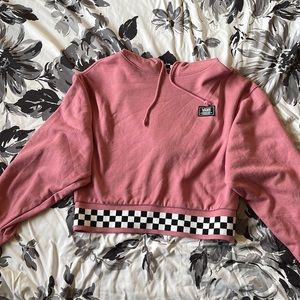 Cropped light pink vans hoodie